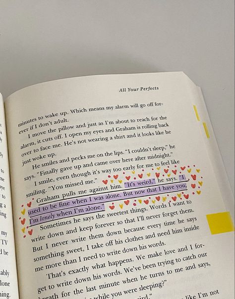 Book Quote Annotations, Book Messages Note, Book Love Lines, Book Quotes For Friends, All Your Perfects Quotes Book, Cute Book Qoutes, Cute Quotes From Books, Love Lines From Books, Books Lines Quotes