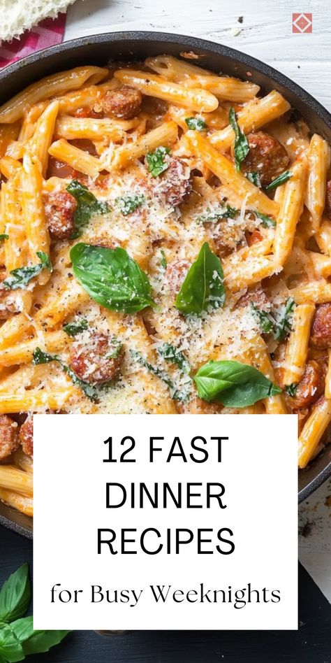 Save your weeknights with these 12 quick dinner recipes. Perfect for busy evenings, these easy meals are both delicious and simple to make. Save this pin for fast dinner ideas that everyone will love! Easy Homemade Dinners, Easy 3 Course Meal Ideas, Quick Family Dinner Recipes, Simple Meal Ideas For One, Limited Ingredient Recipes Dinner, Real Food Recipes Dinner, Small Dinner Recipes, Last Minute Supper Ideas, Easy Unique Dinner Recipes