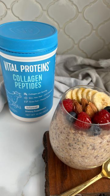 All I Need Is Aldi on Instagram: "One of my favorite #aldifinds is back! @vitalproteins Collagen Peptides 10 oz canisters are on the shelves at @AldiUSA now for a limited time.   Vital Proteins Collagen Peptides are incredibly versatile and can be added into any beverages, smoothies, and food recipes. I mix it into my coffee every morning or use it in recipes like this super simple overnight oats recipe.   If you haven’t given Vital Proteins Collagen Peptides a try, I definitely recommend it! It Vital Proteins Collagen Recipes, Collagen Recipes, Vital Proteins Collagen Peptides, Vital Proteins, Oats Recipe, Collagen Peptides, Vision Boards, Diet Supplements, Overnight Oats