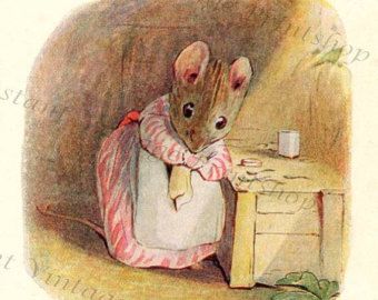 MRS.TITTLEMOUSE Instant Digital Download 1905 Beatrix Potter Art Print Doodle Bob, Whimsical Nursery Art, Beatrix Potter Illustrations, Beatrice Potter, Peter Rabbit And Friends, Whimsical Nursery, Potter Art, I Love Cinema, Beatrix Potter