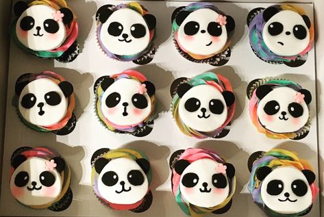 Rainbow panda cupcakes of course! Panda Cupcake Ideas, Rainbow Panda Birthday Party, Panda Cupcake, Panda Bear Cake, Panda Birthday Cake, Panda Cupcakes, Baby Bus, Chinese Birthday, Panda Birthday Party