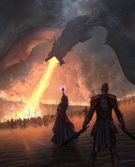 ArtStation - The Rage of Dragons - Book Cover, Stefan Stankovic The Rage Of Dragons, Anime Karakterek, Jaime Lannister, 다크 판타지, Arya Stark, Dragon Artwork, Mythical Creatures Art, Book Dragon, Fete Anime