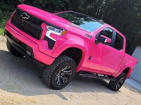 Pink Lifted Trucks, Pink Chevy Trucks, Pink Trucks, Pink Chevy, Pink Cars, Hot Trucks, Silverado Truck, Trucks Lifted Diesel, Chevy Girl