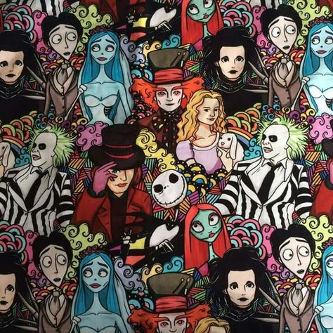 Tim Burton Characters Tim Burton Personajes, Tim Burton Beetlejuice, Nightmare Before Christmas Movie, Tim Burton Characters, Nightmare Before Christmas Wallpaper, Alice In Wonderland Disney, Horror Party, Tim Burton Art, Tim Burton Movie