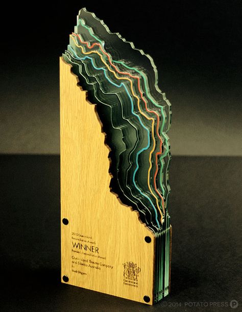 Paper Trophy, Award Design, Hawkes Bay, 달력 디자인, Plaque Design, Award Ideas, Acrylic Awards, Custom Trophies, Trophy Design