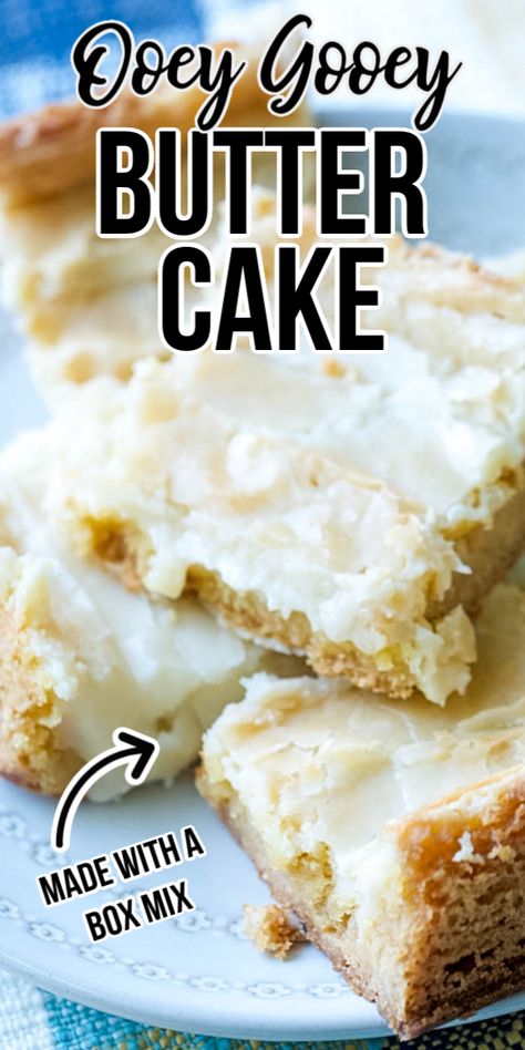 Vanilla Cake Mix Recipes, 7up Cake Recipe, Ooey Gooey Butter Cake, Recipes Using Cake Mix, Gooey Cake, Boxed Cake Mixes Recipes, Gooey Butter, Cake Mix Desserts, Gooey Butter Cake