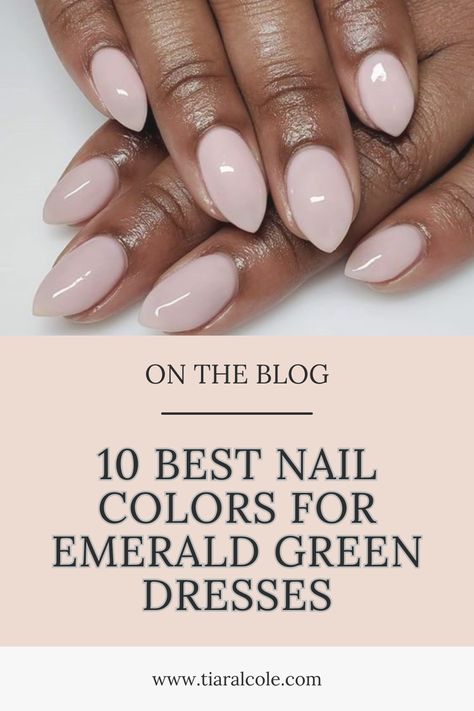 Perfect Pairings: 10 Stunning Nail Colors to Match Your Emerald Green Dress Best Nails For Green Dress, Nails To Go With Emerald Dress, Nails That Goes With Green Dress, Nails For Emerald Ring, Nail Design For Green Dress, Nails To Compliment Green Dress, Pedicure For Green Dress, Nails Matching Green Dress, Nail Color Green Dress