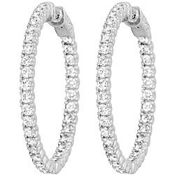 Platinumplated Sterling Silver Cubic Zirconia Inside-out Hoops Tiffany And Co Earrings, Silver Round Earrings, Authentic Jewelry, Cubic Zirconia Earrings, Zirconia Earrings, Cz Earrings, Tiffany And Co, Earrings White, Diamond Hoop Earrings