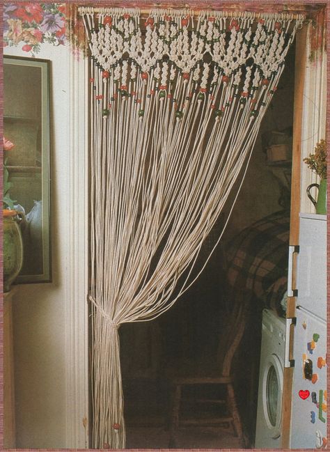 Vintage Macrame Patterns, Beaded Door Curtains, Wall Divider, Decorative Room, Vintage Macrame, Divider Screen, Macrame Curtain, Divider Wall, Beaded Curtains