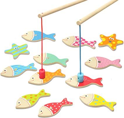 Amazon.com: Kidzlane Magnetic Fishing Game for Toddlers | Easy Play Wooden Fishing Toy for Toddlers & Kids | Montessori Toy Gift for Toddlers & Kids Ages 3 Years Old + : Toys & Games Fishing Games For Kids, Magnetic Fishing Game, Game For Toddlers, Fishing Toys, Wooden Toys For Toddlers, Learning Toys For Toddlers, Kids Fishing, Fishing Game, Games For Toddlers