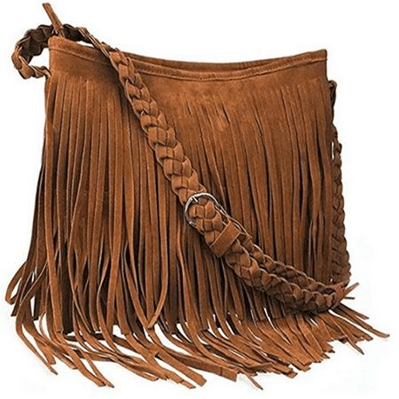 Multitrust Women Fashion Cross Body Bag Tassel Fringe Messenger Shoulder Handbag Welcome to our store! 100% Brand new and high quality! Material: Scrub Faux fur Color:Brown/Gray/Black Size(about): Length: 38CM / 14.96 inches Width: 11 CM / 4.33 inches Deep: 26 CM / 10.23 inches Shoulder strap length overall: 59 Inches/ 150 CM (Can be adjusted) converse : 1 inch = 2.54cm=25.4mm You can see from the picture, the Handbag is very fashion and pretty. Note: * Due to the different display and take pict Messenger Bag Women, Fringe Crossbody Bag, Estilo Country, Estilo Hippie, Chic Gifts, Tassel Bag, Suede Fringe, Crossbody Messenger Bag, Tassel Fringe