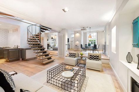 http://www.johndwood.co.uk/property-for-sale/  		Situated moments from Battersea Square, this is a beautifully presented and proportioned property offering a wealth of lateral living and entertaining space throughout. Refurbished and decorated to the highest of standards, the three… <br> <a href="#" onclick="$('#briefly').hide(200);$('#longly').show(200);return false;" class="action fltrt">more</a> Open Plan Stairs In Living Room, Broken Plan Living, Open Plan Kitchen Dining Living Layout, Classic Style Living Room, American Style Living Room, Plan Home, Family Lounge, Open Plan Kitchen Dining Living, Stairs In Living Room