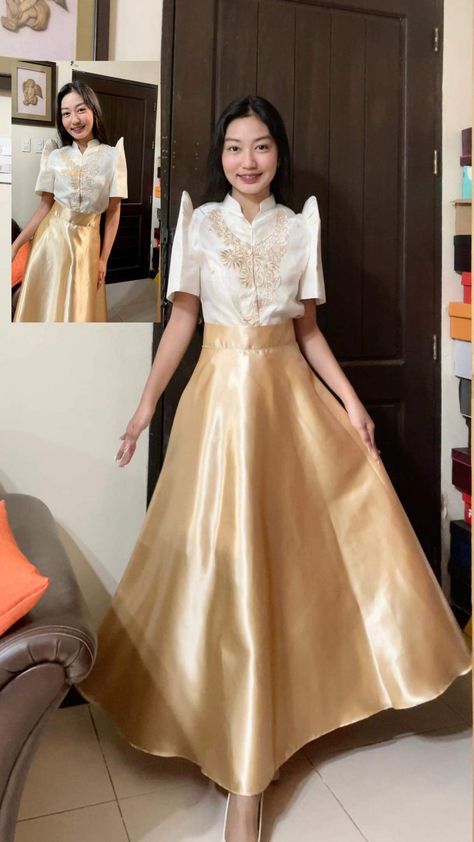 Modern Filipiniana Outfit Classy Pants, Filipiniana Dress Modern Philippines, Modern Filipiniana Dress, Filipiniana Wedding, Filipino Clothing, Filipino Fashion, Grad Outfits, Filipiniana Dress, Batik Fashion