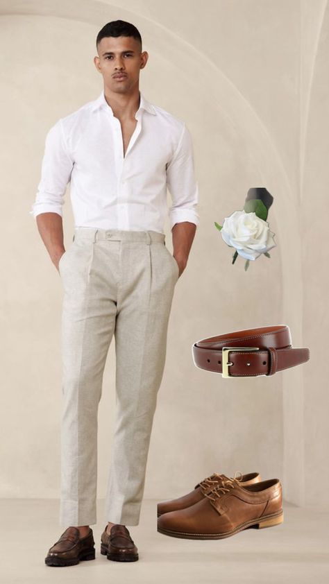 Casual Cocktail Attire, Cocktail Attire Men, Citrus Wedding, Portugal Wedding, Cocktail Attire, Suit Shirts, Linen Suit, Welcome To The Party, Mexico Wedding