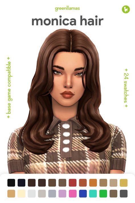 Monica Hair, The Sims 4 Pc, Pelo Sims, The Sims 4 Packs, Sims 4 Mm Cc, Sims 4 Cc Folder, Sims 4 Mm, Sims 4 Characters, Sims Four