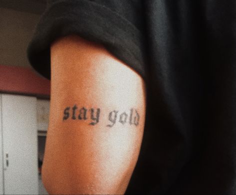 Stay Gold Tattoo, Twin Paranormal, Gold Tattoo, Stay Gold, Tattoos Ideas, Piercing Tattoo, Love Tattoos, Mini Tattoos, Body Mods