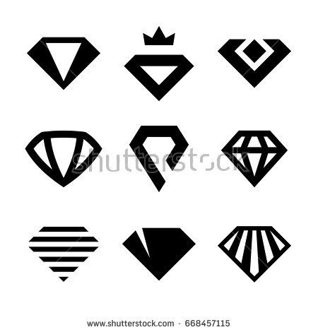 Gem Logo Design Ideas, Diamond Logo Design Ideas, Jewelry Logo Design Ideas, Diamond Logo Design, Jewelry Icon, Diamond Illustration, Candle Logo Design, Logo Design Elements, Gem Logo