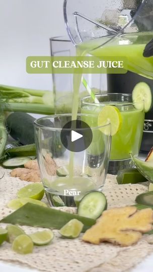 60K views · 1.2K reactions | Give your gut a refreshing cleanse with this nourishing juice! 🌿🍐 Loaded with ingredients that support digestive health and promote wellness from the inside out.Cucumbers:Cucumbers are hydrating and help regulate bowel movements and promote a healthy digestive system.Aloe Vera:Aloe vera is known for its soothing properties and can help reduce inflammation in the gut lining.Fennel:Fennel helps support digestion and reduce inflammation in the gut. It also has antimicrobial properties that may help promote a healthy balance of gut bacteria.Key Lime:The acidity of key lime may also aid in digestion by stimulating the production of digestive enzymes.Pear:Pears act as a prebiotic to feed the beneficial bacteria in the gut.Ginger:Ginger helps alleviate symptoms of i Healthy Digestive System, Healthy Juice Recipes, Gut Bacteria, Juice Recipes, Healthy Balance, Beneficial Bacteria, Digestive Enzymes, Healthy Juices, Key Lime