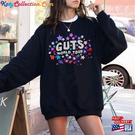 Vintage Olivia Rodrigo Guts Tour Star Shirt Merch 2024 Sweatshirt T-Shirt Check more at https://katycollection.com/product/vintage-olivia-rodrigo-guts-tour-star-shirt-merch-2024-sweatshirt-t-shirt/ Olivia Rodrigo Sweatshirt, Olivia Rodrigo T Shirt, Olivia Rodrigo Clothes, Guts Tour, Olivia Rodrigo Guts, Buy List, Star Shirt, Olivia Rodrigo, Mean Girls