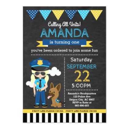 Cop Party, Police Birthday Invitations, Police Invitation, Police Cakes, Kids Police, Police Birthday, Chalkboard Birthday, Kids Birthday Invitation, Chalkboard Invitation