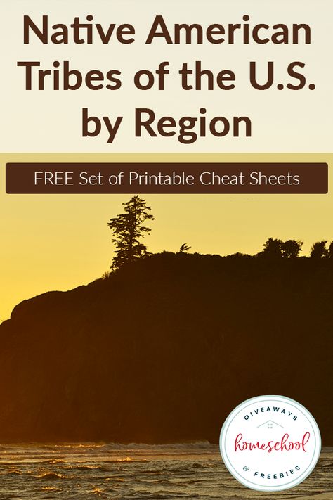 FREE Native American Tribes of the US by Region Cheat Sheets - Homeschool Giveaways Teaching Native American History, Native American Regions, Visual Learning Style, Native American Lessons, Native American Facts, Native American Projects, Native Americans Unit, Persecuted Church, Christian Homeschool