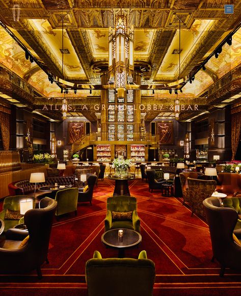 Great Gatsby Architecture, 1920s Nightclub, Speakeasy Bar Design, Art Deco Speakeasy, Art Nouveau Bar, Art Deco Restaurant, 1920s Speakeasy, Hollywood Tower Hotel, Art Deco Hotel