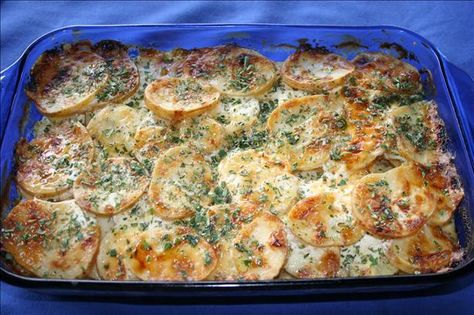 Potato Gratin With Truffle Oil. Photo by Kymmarie Truffle Potatoes, Truffle Oil Recipes, Spiced Lentils, Potatoes Au Gratin, Potato Gratin, Breakfast Potatoes, Truffle Recipe, Truffle Oil, Food Photo