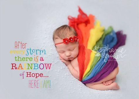 25 rainbow baby photos guaranteed to light up your day. This rainbow wrap would make a heartfelt gift for someone expecting a rainbow baby. (CelesteAndCompany/Etsy, $40) Rainbow Baby Photography, Newborn Wrap, Newborn Swaddle, Foto Baby, Newborn Shoot, Newborn Photography Props, Newborn Photoshoot, Baby Wraps, Newborn Photo Props