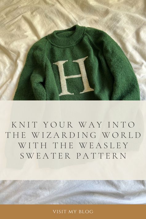 Knit Weasley Sweater Free Pattern, Harry Potter Sweater Pattern Knitting, Harry Potter Sweater Knitting Pattern, Weasley Sweater Knitting Pattern, Weasley Christmas Sweater, Slytherin Knitting Patterns, Weasley Sweater Pattern Knitting, Easter Crochet Patterns Free, Magical Fashion