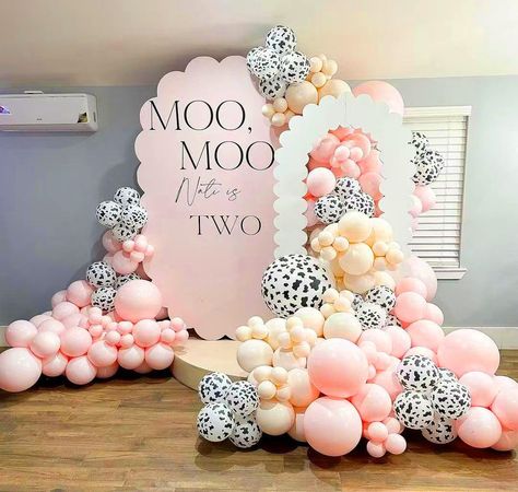 PRICES MAY VARY. 🎈【Pink CowGirl Birthday theme Decor】122 Pcs Bring the bustle of the farmyard to your party with our Cowgirl Theme cow balloon arch. Curated with farm-style colors:Pink Cream Tan and Black White our cow balloon garland is a must-have to throw a memorable farm party for your Girl. 🎈PREMIUM VALUE PACK:This include 122pcs Pink Cow Balloon garland Kit.5 IN light pink Balloons 20PCS,5 IN Cream Peach balloons 20PCS,5 IN Cow Balloons 10PCS,10 IN light pink Balloons 20PCS,10 IN Cream P 3rd Birthday Cow Theme, Birthday Ideas For Baby Girl 1st, Cow Second Birthday Party Girl, 2nd Birthday Cow Theme Girl, Girl Rodeo Birthday Party, Two Year Old Birthday Party Girl Themes, 2nd Rodeo Birthday Party, Shades Of Pink Balloons, Cowgirl 2nd Birthday Party