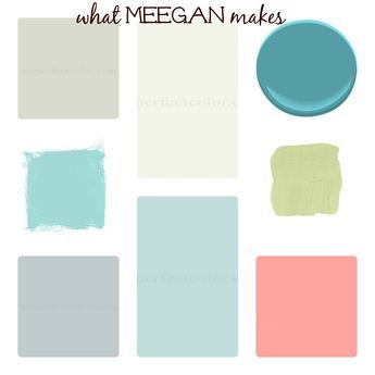 That's my palette!! White walls and furniture, grey and aqua doors and pillows. Aqua, lime green and pink/coral (NOT ORANGE CORAL) are my accent colors!! Coral Accent Walls, Practical Decor, Paint Pallets, Miami Apartment, Blue Wall Colors, Trendy Kitchen Colors, Cement Blocks, Coral Accents, Bedroom Colour Palette