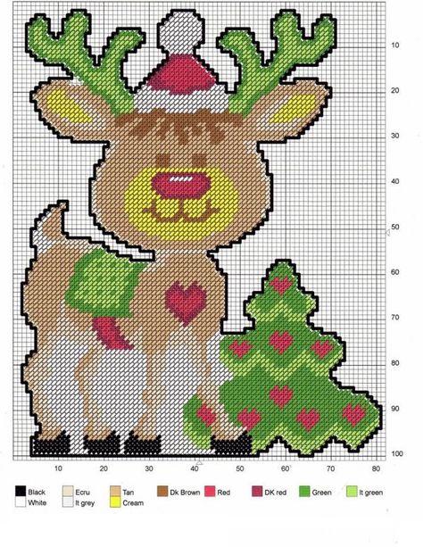 Renne de Noël Christmas In Plastic Canvas, Christmas Plastic Canvas Patterns, Xmas Quilts, Christmas Plastic Canvas, Pc Ideas, Plastic Canvas Ornaments, Holiday Cross Stitch, Christmas Wall Hangings, Canvas Wall Hanging