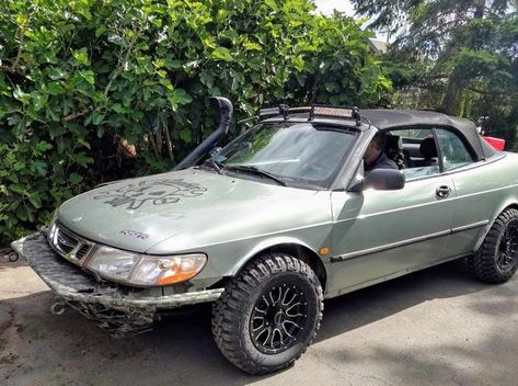 The Off-Road Saab Convertible at the Gambler 500 Eco Rally https://www.saabplanet.com/the-off-road-saab-convertible-at-the-gambler-500-eco-rally/ #Saab #rally #ecofriendly Saab Convertible, Saab Turbo, The Gambler, Road Rally, Pick Up Trash, 4x4 Van, Subaru Cars, Lifted Cars, Dodge Dart