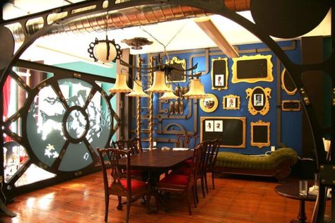 Steam Punk Furniture, Steampunk Room Ideas, Punk Furniture, Steampunk Room Decor, Steampunk Room, Steampunk Office, Steampunk Rooms, Steampunk Bedroom, Steampunk Interior