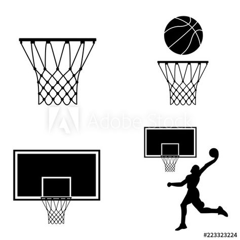 Stock Image: Basketball ring icon, silhouette, logo on white background Ring Basketball, Basketball Tattoos, Basketball Ring, Ring Icon, Silhouette Logo, 3d Design, White Background, Stock Vector, Basketball