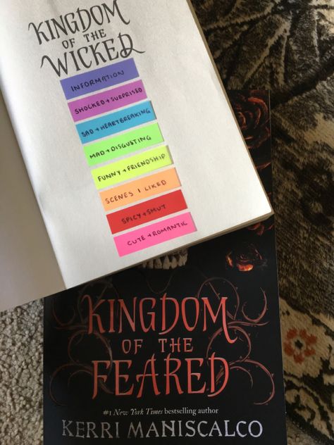 Book annotating, book tabs, books, kingdom of the wicked, kingdom of the feared, KOTW Annotation Key Fantasy Books, Fantasy Annotation, Book Anottations Key, How To Tab Books, Annotating Books Guide, Annotating Tips, Romanticize Reading, Annotating Books Key, Kingdom Of The Feared