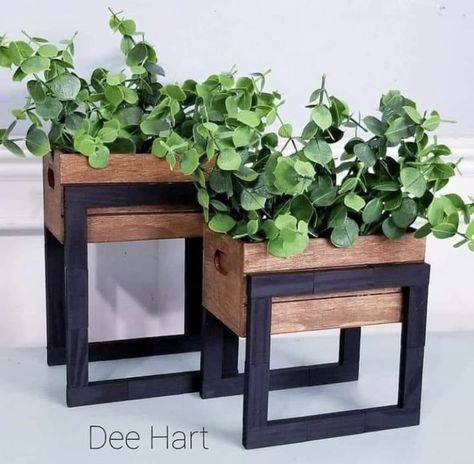 Tumbling Blocks, Dollar Store Diy Projects, Geek Decor, Diy Dollar Tree Decor, Dollar Tree Decor, Dollar Tree Diy Crafts, Diy Dollar Store Crafts, Wooden Planters, Beginner Woodworking Projects