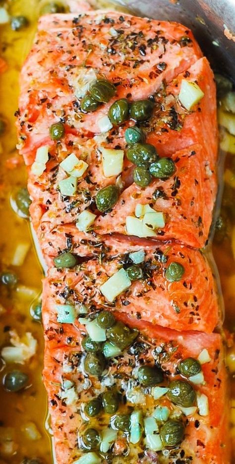 Trout Fillet Recipes, Baked Trout, Fish Entrees, Lemon Caper Sauce, Caper Sauce, Recipes Fish, Trout Recipes, Best Seafood Recipes, Lemon Butter Sauce