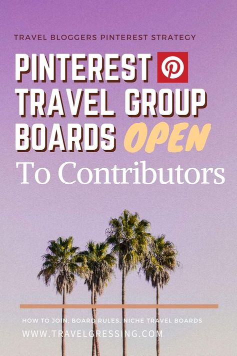 Here is a list of Pinterest group boards related to travel that are *open* to contributors. They are organized by travel niche, method of request and pinning limits and repinning requirements. #blogger #pinterest #groupboard #travelgroupboard #pintereststrategy Pinterest Group Boards, Latin America Travel, Pinterest Affiliate Marketing, Central America Travel, Pinterest Group, Pinterest Templates, Online Blog, Pinterest Tips, Camping Spots