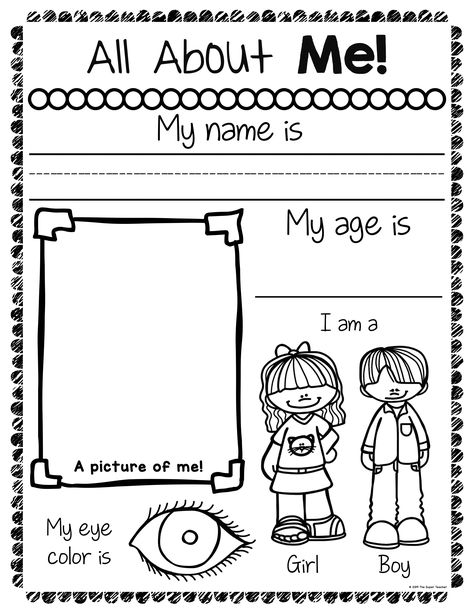 All About Me Worksheets - The Super Teacher 04D Who Am I Worksheet Kindergarten, Simple All About Me Printable, About Me Worksheets For Preschool, All About Me Worksheet Kindergarten, All About Me Worksheet Preschool, About Me Worksheet, All About Me Preschool Theme, Me Worksheet, Me Preschool Theme