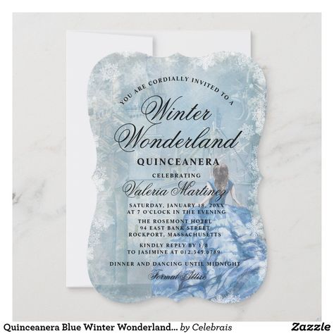 Budget Quinceanera, Quinceanera Winter Wonderland, Winter Wonderland Quinceanera, Winter Quinceanera, Quinceanera Blue, Sweet 16 Winter Wonderland, Blue Winter Wonderland, Sweet 16 Winter, Winter Wonderland Invitations