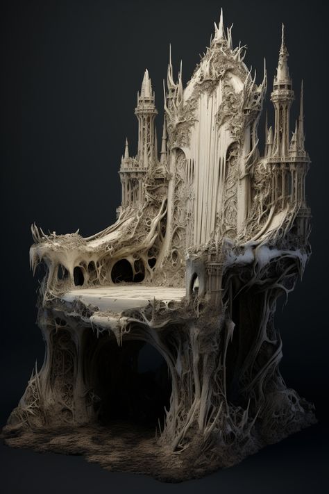 My THRONES series catalogs a host of imaginary seats of power. Created by Vellectrum using Midjourney Throne Fantasy Art Chair, Fantasy Throne Chair, Nature Throne, Throne Reference, Throne Aesthetic, Throne Of Bones, Ice Throne, Princess Irulan, Got Throne