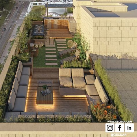 Roof Terrace Design, Rooftop Patio Design, Terraced Landscaping, Terrace Garden Ideas, Roof Garden Design, Terrace Garden Design, Terrace Decor, Rooftop Terrace Design, Rooftop Design