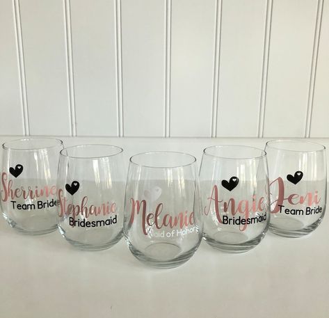 Crichton Ideas, Wedding Bridesmaid Proposal, Wedding Brides Maid, Engagement Brunch, Small Private Wedding, Bridesmaid Wine Glasses, Bridesmaid Glasses, Bridesmaid Wine, Bridesmaid Proposals