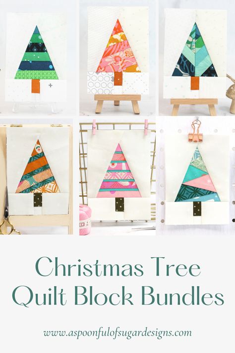 If you enjoy making on-of-a-kind Christmas decorations, you will love our new patterns. I have created two amazing Christmas tree foundation paper piecing quilt block bundles that are perfect for your festive projects. Each bundle contains three different designs of Christmas trees, and each design comes in 5 sizes, ranging from 2 inches wide by to 6 inches wide. That’s a total of 15 patterns in each bundle! Tree Block Quilt Pattern, Christmas Gift Quilt Block, Christmas Tree Quilt Patterns Free Printable, Christmas Tree Block Free Pattern, Christmas Paper Piecing Patterns Free, Free Christmas Quilt Blocks, Christmas Fpp Patterns Free, Free Foundation Paper Piecing Patterns, Christmas Quilt Blocks Free Pattern