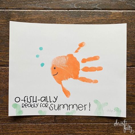 Craft Ideas For Infants, Fish Handprint, Summer Craft Ideas, Summer Crafts For Toddlers, Website Design Marketing, Baby Art Crafts, Hawaiian Crafts, Fish Activities, Art Activities For Toddlers