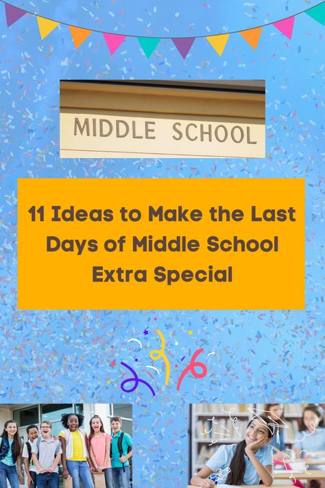 As the end of the school year approaches, there is no denying that the last days of middle school can be both exciting and overwhelming. For teachers and students alike, the final days may be full of anticipation for summer break and bittersweet when it comes to saying goodbye to friends or a class after nine memorable months together. To ensure your students have an extra special end-of-year experience—one they’ll never forget—try implementing some of these top 11 ideas! Saying Goodbye To Friends, Last Day Of Middle School, Goodbye To Friends, Memory Activities, Last Week Of School, School Celebration, Student Body, Middle Schoolers, Middle School English