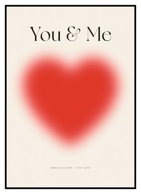 You & me and a big red heart personal poster.  Love print with the text "You and me" and a big red heart underneath. With editable text for you to personalize. Perfect for you to give as a lovely gift to someone you love.  Please note that it is not possible to return a personalized poster. Red Heart Poster, Heart Poster Design, Personal Poster, Art Apartment, Apartment Wall Decor, Love Collage, Fashion Poster Design, Heart Prints, Love Poster