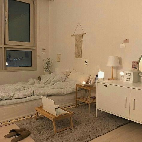 Korean Bedroom, Bathroom Picture, Beige Room, Redecorate Bedroom, Minimalist Room, Aesthetic Rooms, Room Design Bedroom, Small Room Bedroom, Cozy Room