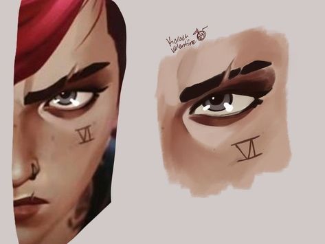 Arcane Art Style, Arcane Art, Vi Cosplay, Eye Study, Vi Arcane, Digital Art Beginner, Digital Painting Tutorials, Character Design Animation, Art Studies